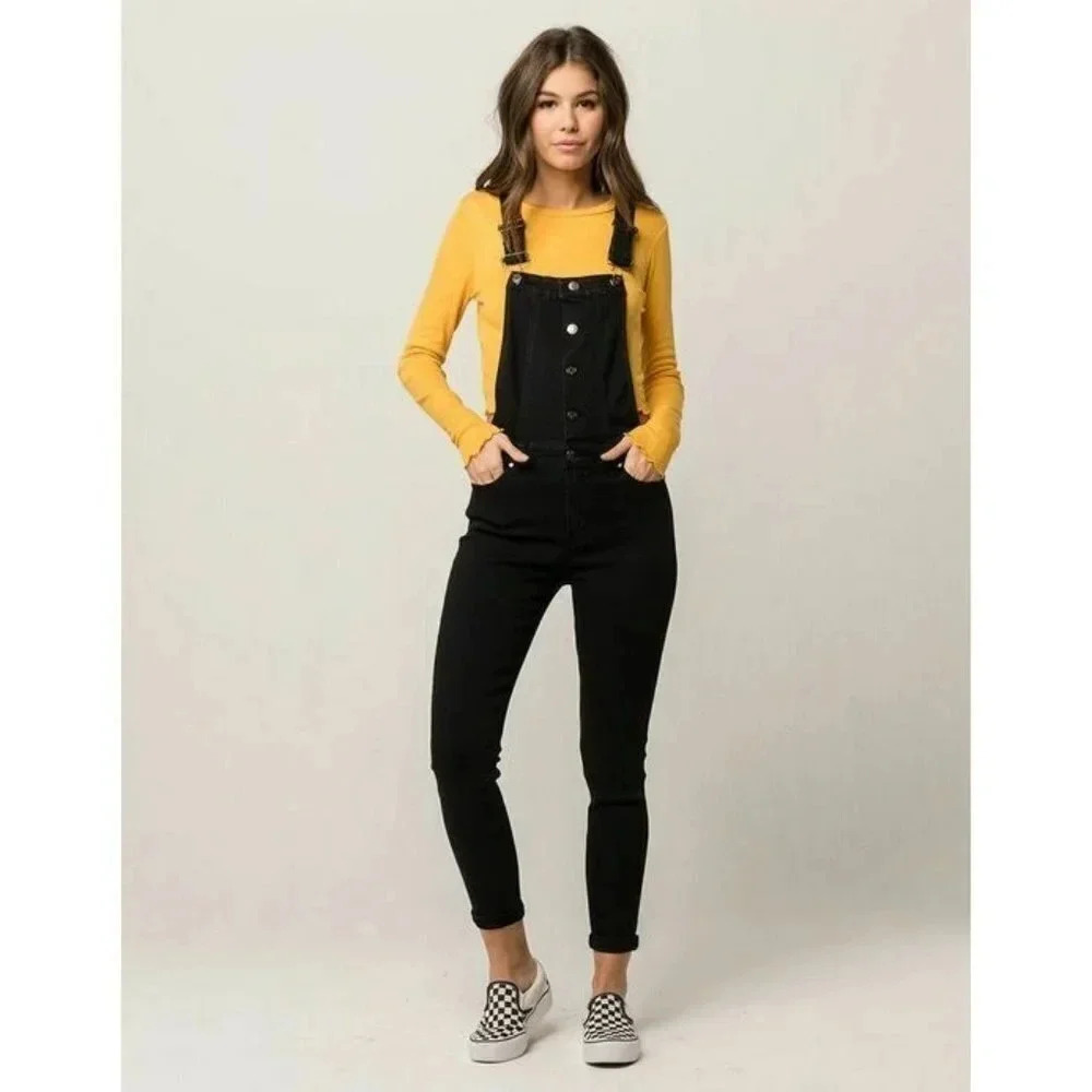 Celebrity Pink Women's Skinny Black Overalls Size Small